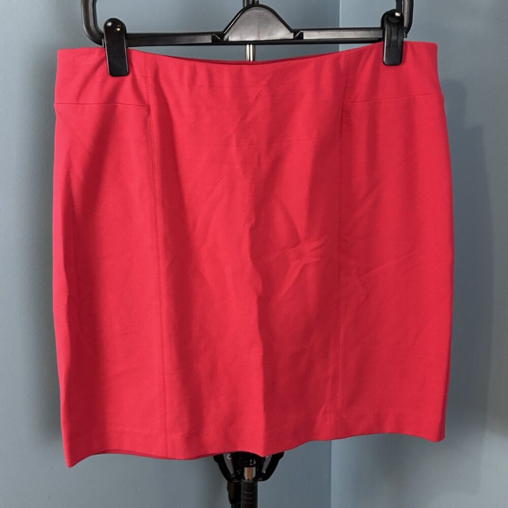 J Jill Women’s Red Pull On Stretch Ponte Pencil Skirt Size 2X